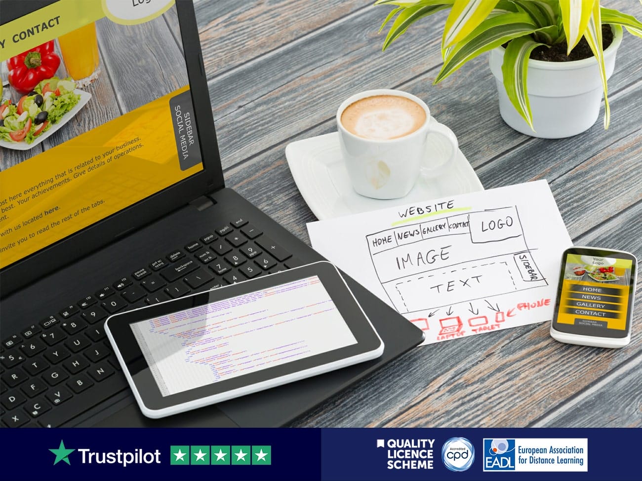 Web writing course student's laptop